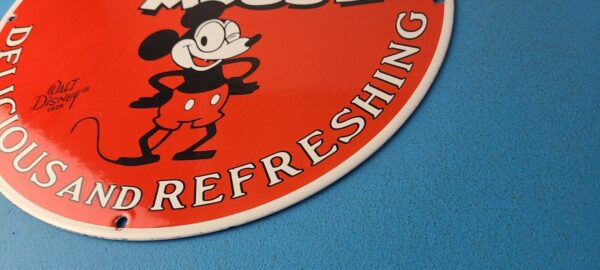 Vintage Coca Cola Sign Disney Mickey Mouse Refreshing Soda Gas Porcelain Sign 305774176331 9