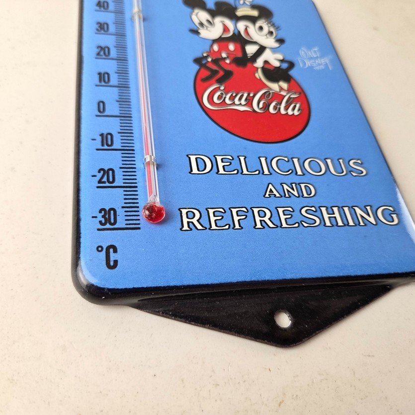 Vintage Coca Cola Sign - Mickey Soda Gas Pump Porcelain Ad Thermometer Sign - Image 11