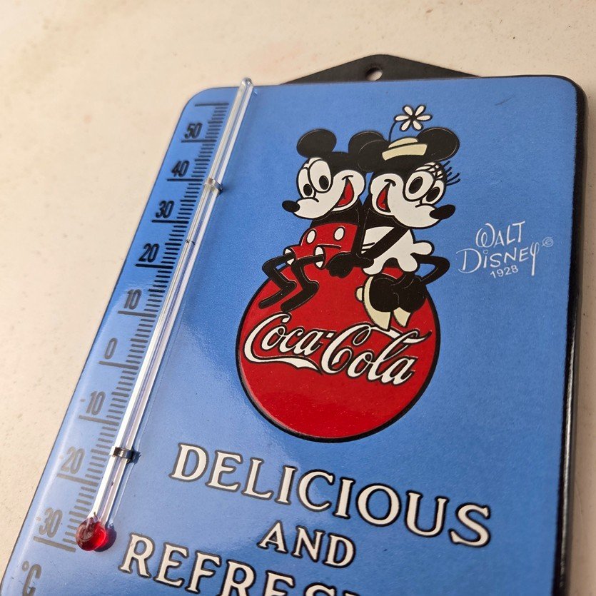 Vintage Coca Cola Sign - Mickey Soda Gas Pump Porcelain Ad Thermometer Sign - Image 12