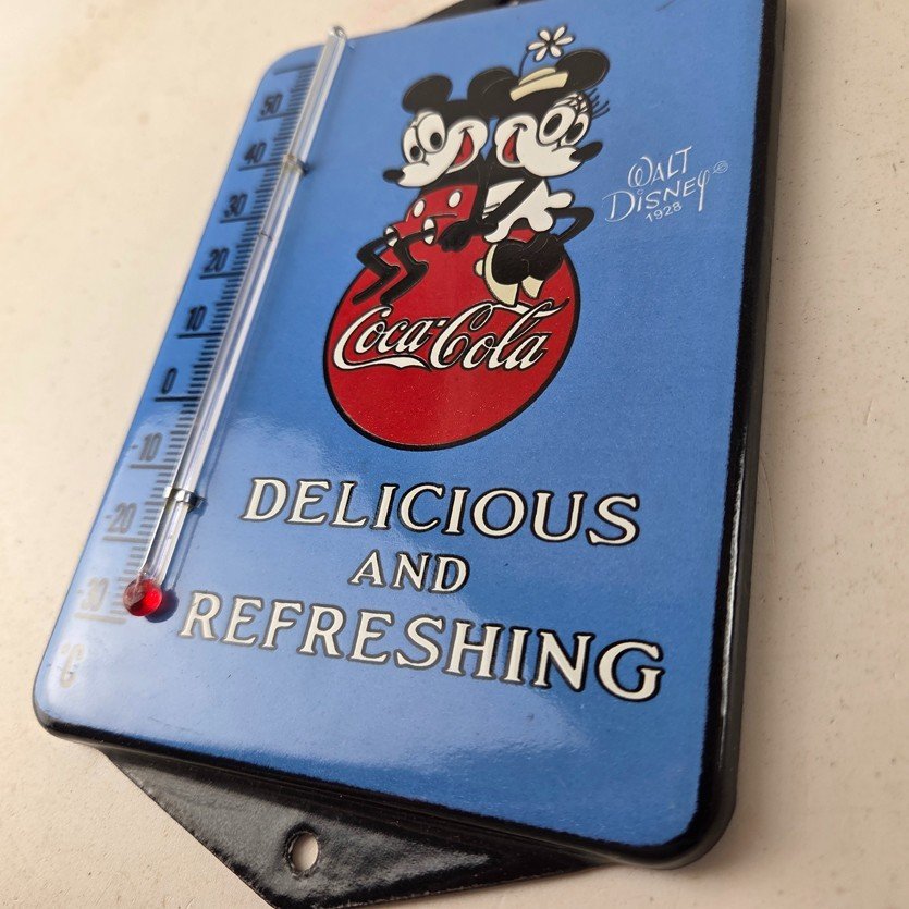 Vintage Coca Cola Sign - Mickey Soda Gas Pump Porcelain Ad Thermometer Sign - Image 13