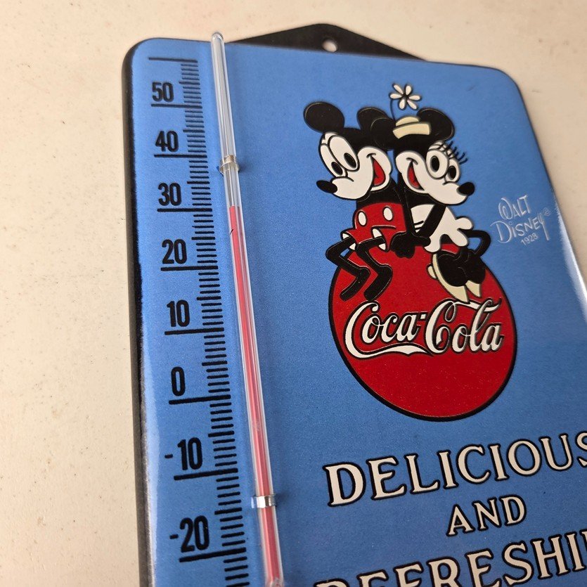 Vintage Coca Cola Sign - Mickey Soda Gas Pump Porcelain Ad Thermometer Sign - Image 15