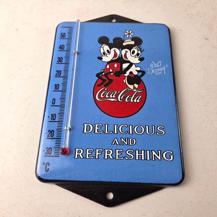 Vintage Coca Cola Sign - Mickey Soda Gas Pump Porcelain Ad Thermometer Sign - Image 17