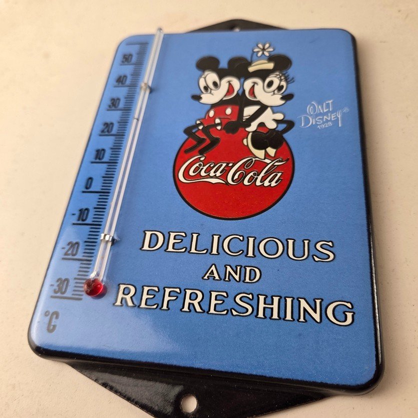 Vintage Coca Cola Sign - Mickey Soda Gas Pump Porcelain Ad Thermometer Sign - Image 4
