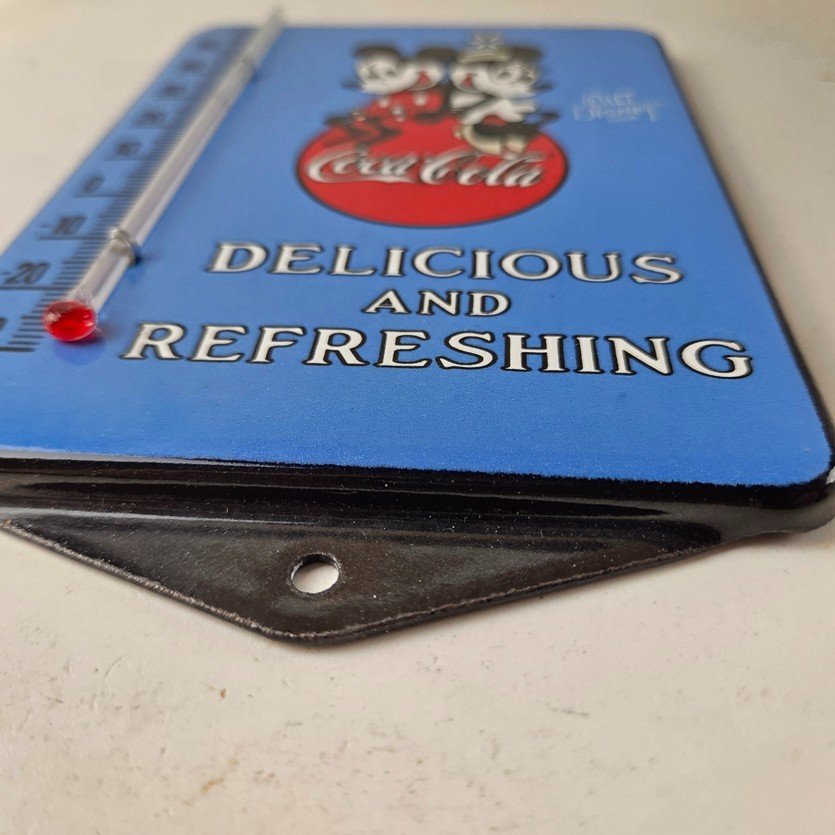 Vintage Coca Cola Sign - Mickey Soda Gas Pump Porcelain Ad Thermometer Sign - Image 10