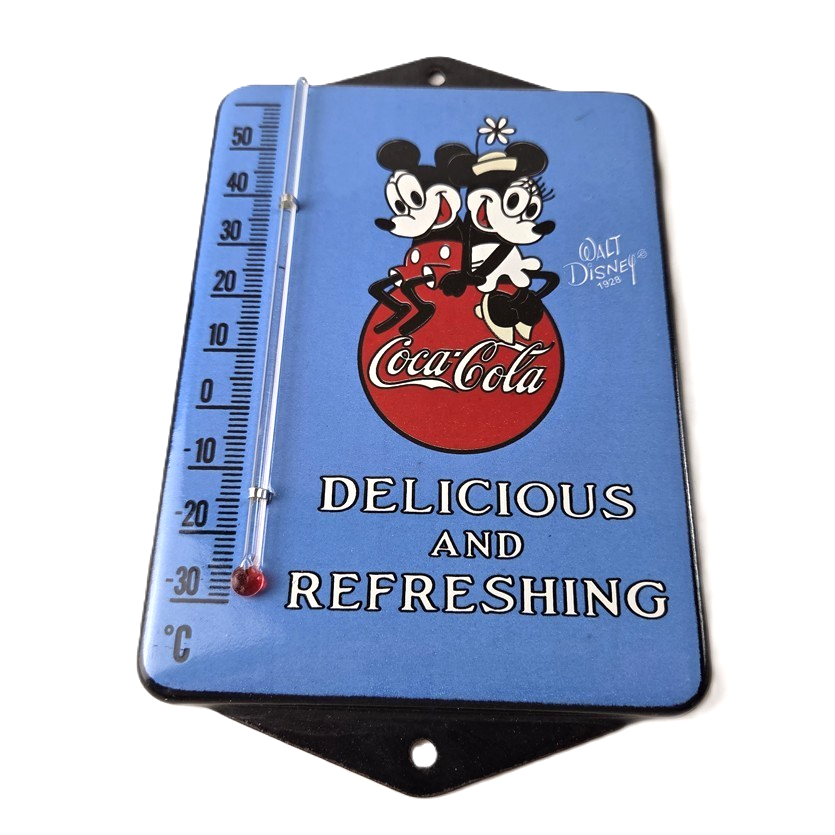 Vintage Coca Cola Sign - Mickey Soda Gas Pump Porcelain Ad Thermometer Sign
