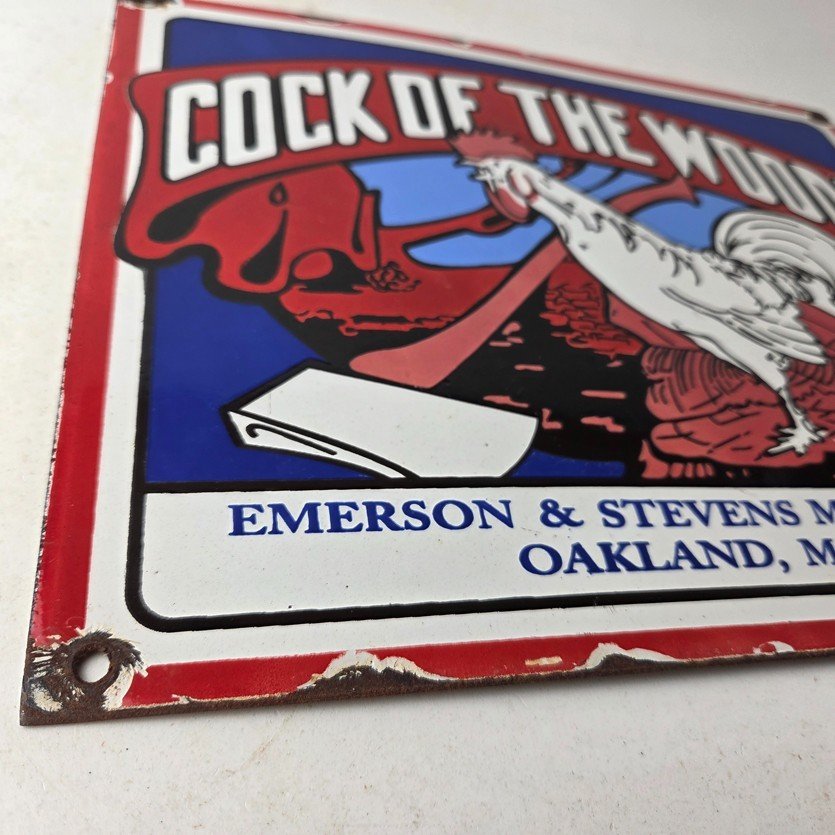 Vintage Cock of The Woods Sign - Axe Service Station Knife Store Gas Pump Sign - Image 11