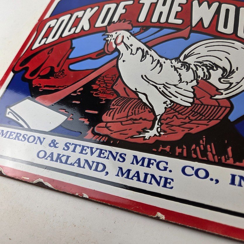 Vintage Cock of The Woods Sign - Axe Service Station Knife Store Gas Pump Sign - Image 14