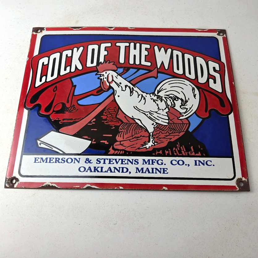 Vintage Cock of The Woods Sign - Axe Service Station Knife Store Gas Pump Sign - Image 15