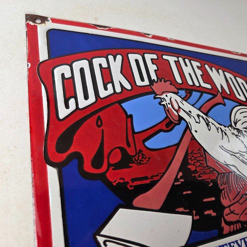 Vintage Cock of The Woods Sign - Axe Service Station Knife Store Gas Pump Sign - Image 5