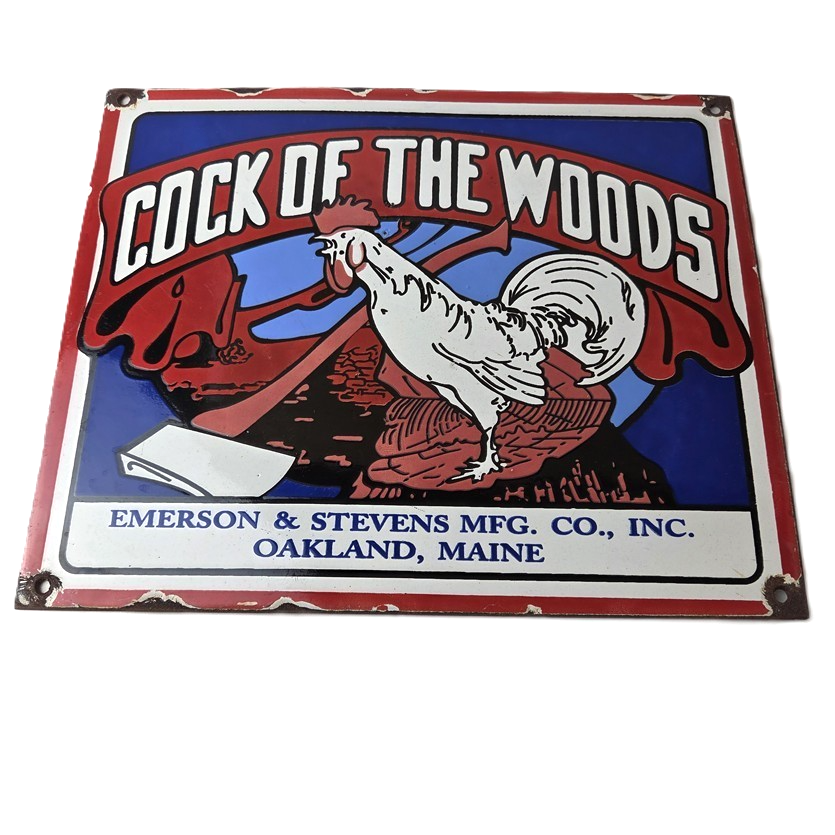 Vintage Cock of The Woods Sign - Axe Service Station Knife Store Gas Pump Sign