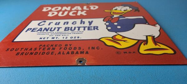 Vintage Crunchy Peanut Butter Sign Donald Duck Porcelain Gas Service Pump Sign 305772296491 10