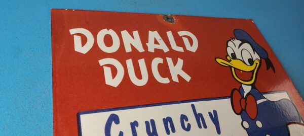 Vintage Crunchy Peanut Butter Sign Donald Duck Porcelain Gas Service Pump Sign 305772296491 4