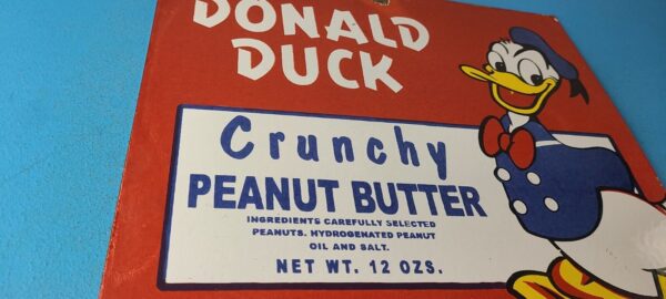 Vintage Crunchy Peanut Butter Sign Donald Duck Porcelain Gas Service Pump Sign 305772296491 5