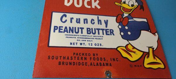 Vintage Crunchy Peanut Butter Sign Donald Duck Porcelain Gas Service Pump Sign 305772296491 6