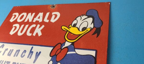 Vintage Crunchy Peanut Butter Sign Donald Duck Porcelain Gas Service Pump Sign 305772296491 7