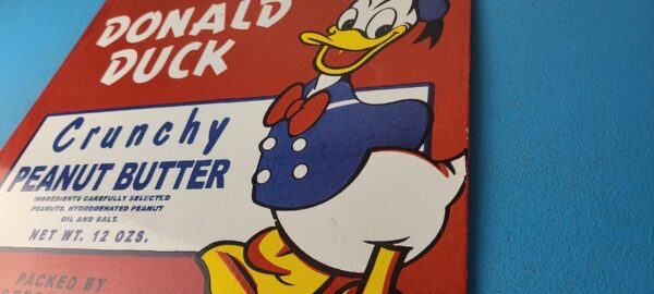 Vintage Crunchy Peanut Butter Sign Donald Duck Porcelain Gas Service Pump Sign 305772296491 8