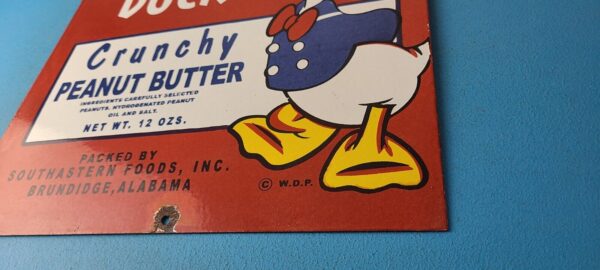 Vintage Crunchy Peanut Butter Sign Donald Duck Porcelain Gas Service Pump Sign 305772296491 9