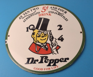 Vintage Dr Pepper Sign Porcelain Soda Cola Beverage Gas Service Station Sign 305843017271