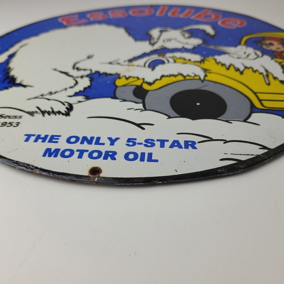 Vintage Esso Gasoline Porcelain Sign - Gas Service Station Dr Seuss Sign - Image 11