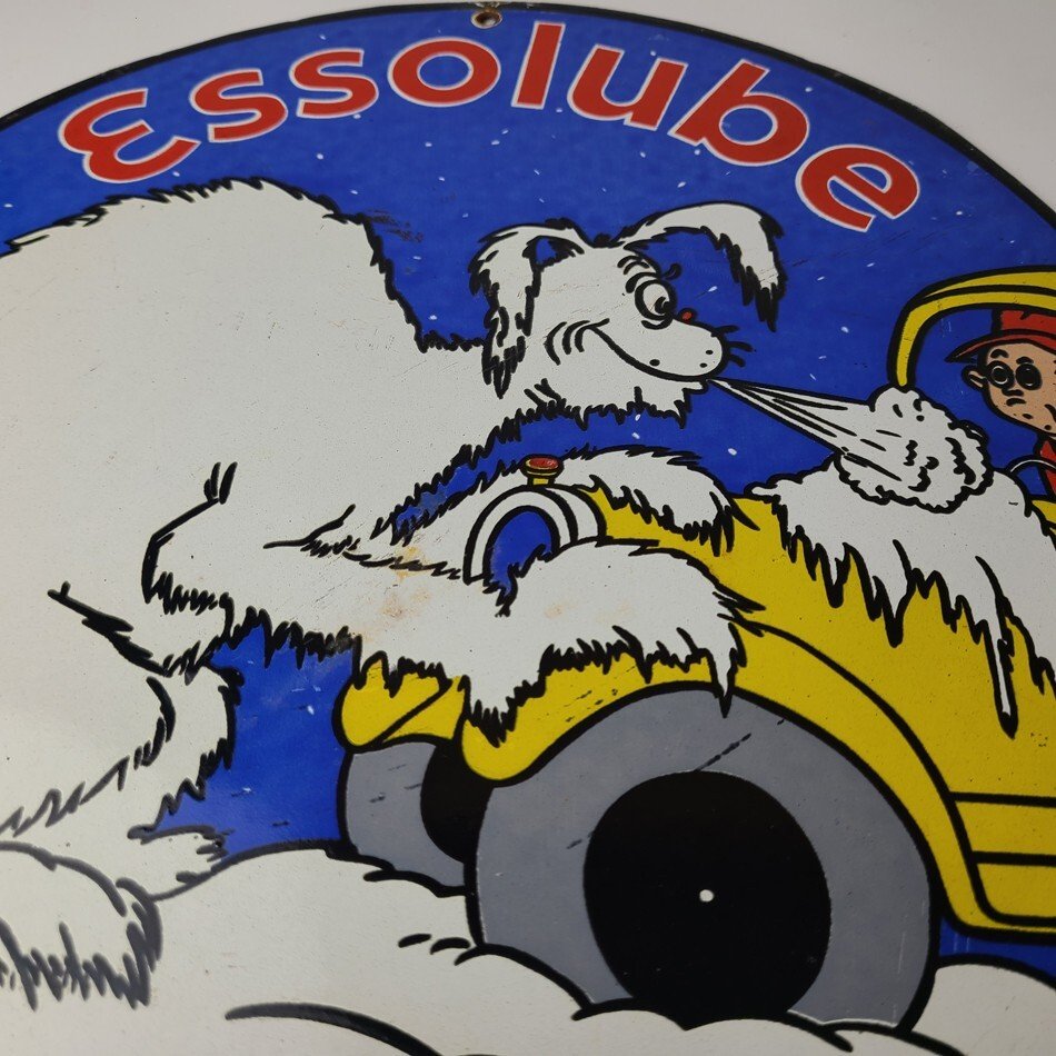 Vintage Esso Gasoline Porcelain Sign - Gas Service Station Dr Seuss Sign - Image 12