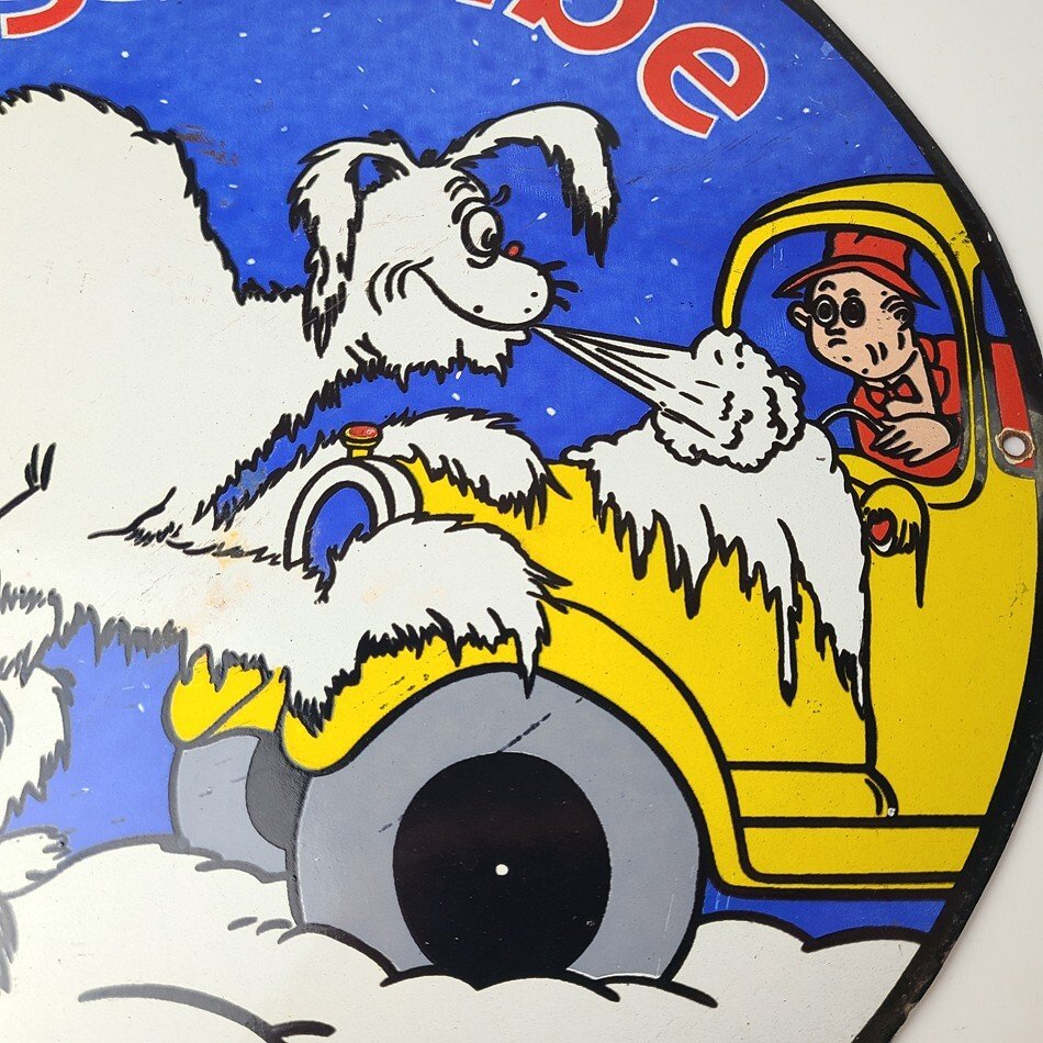 Vintage Esso Gasoline Porcelain Sign - Gas Service Station Dr Seuss Sign - Image 3
