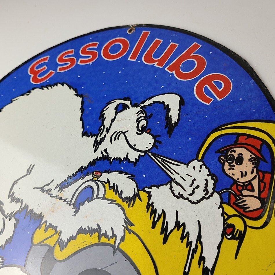 Vintage Esso Gasoline Porcelain Sign - Gas Service Station Dr Seuss Sign - Image 8