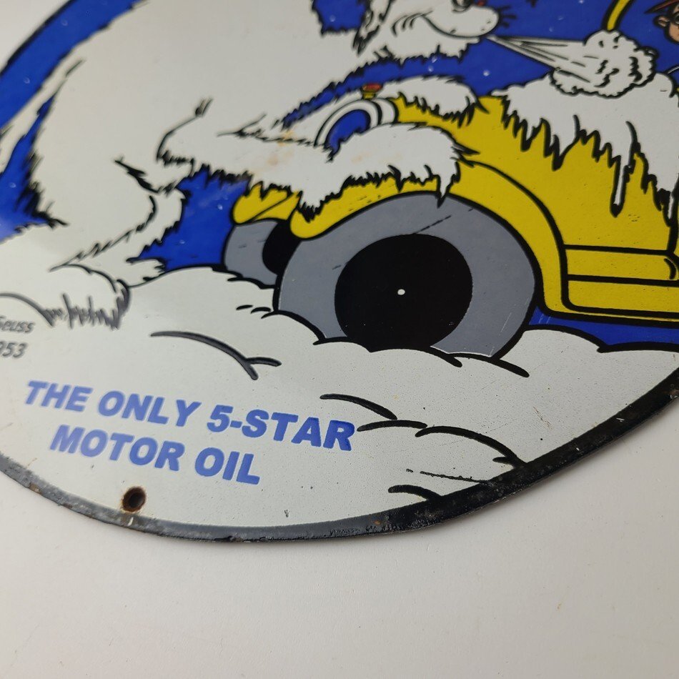 Vintage Esso Gasoline Porcelain Sign - Gas Service Station Dr Seuss Sign - Image 10