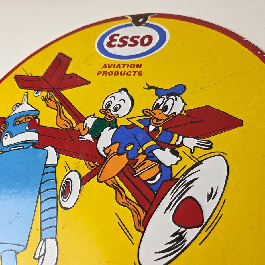 Vintage Esso Sign - Gasoline Service Station Porcelain Sign - Image 13