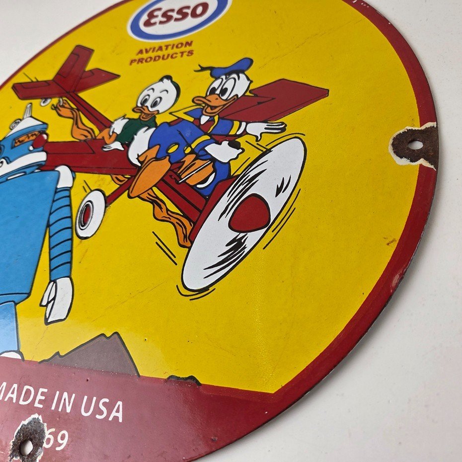 Vintage Esso Sign - Gasoline Service Station Porcelain Sign - Image 14