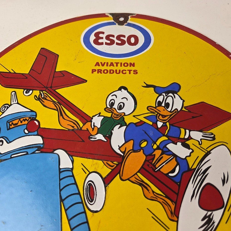 Vintage Esso Sign - Gasoline Service Station Porcelain Sign - Image 3