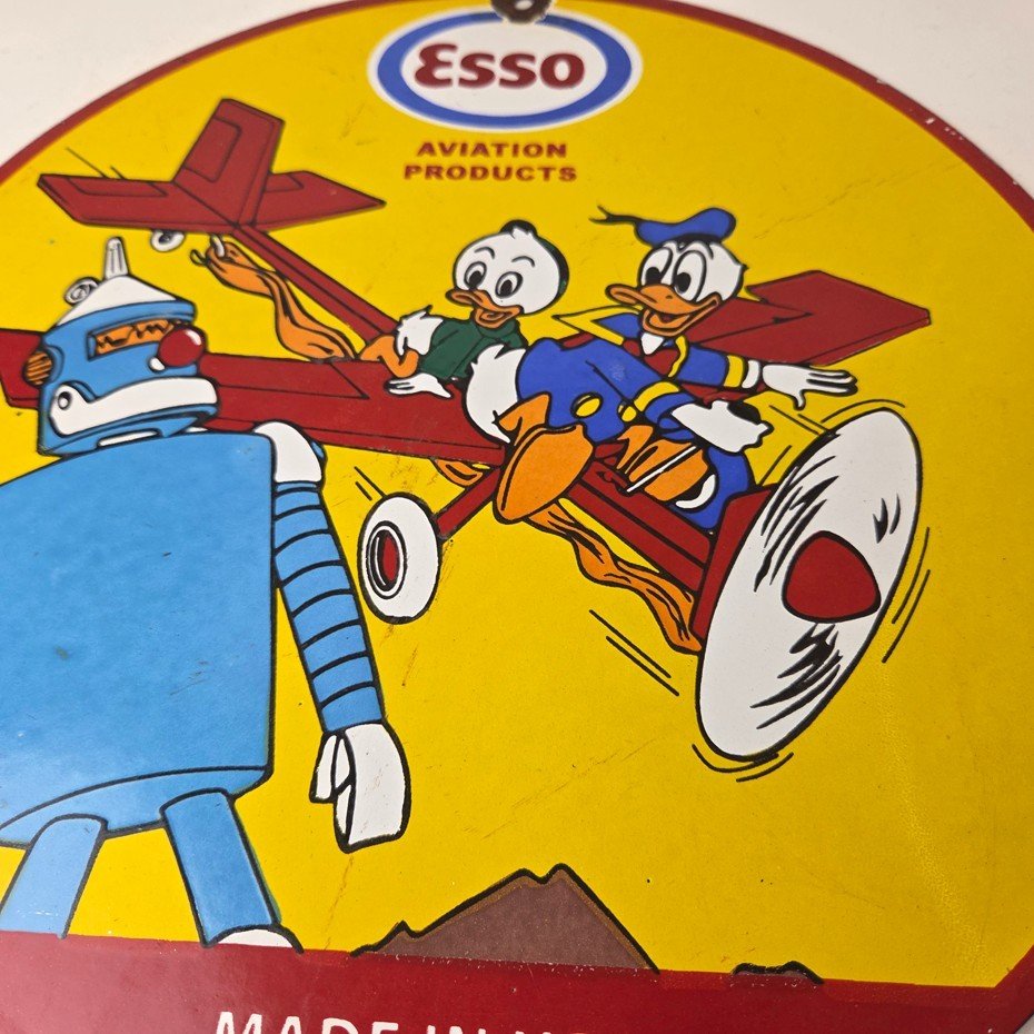 Vintage Esso Sign - Gasoline Service Station Porcelain Sign - Image 4