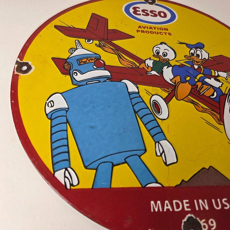 Vintage Esso Sign - Gasoline Service Station Porcelain Sign - Image 6