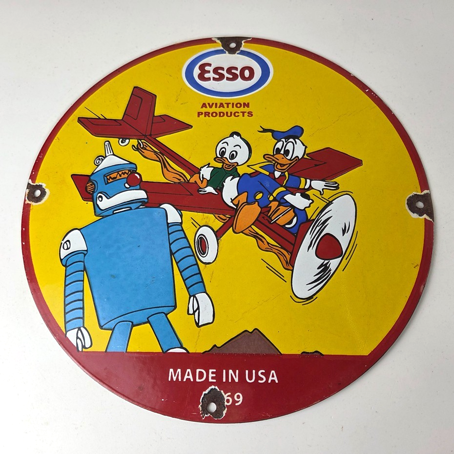 Vintage Esso Sign - Gasoline Service Station Porcelain Sign - Image 8