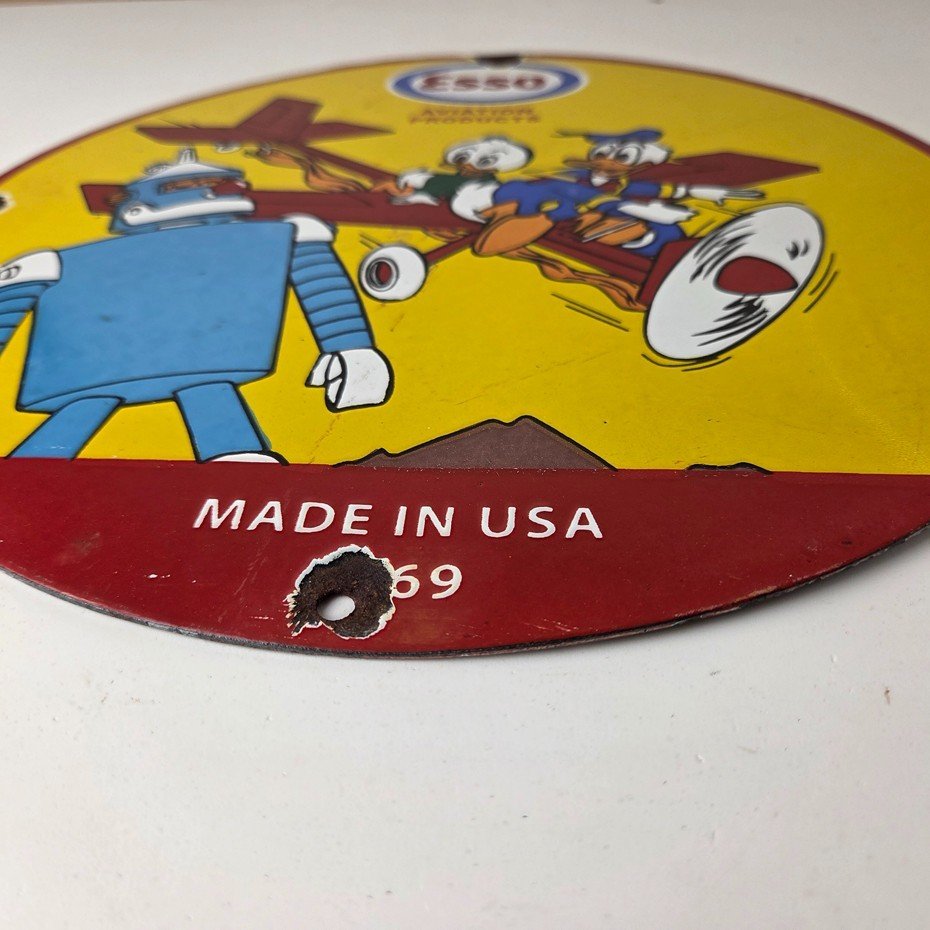 Vintage Esso Sign - Gasoline Service Station Porcelain Sign - Image 9