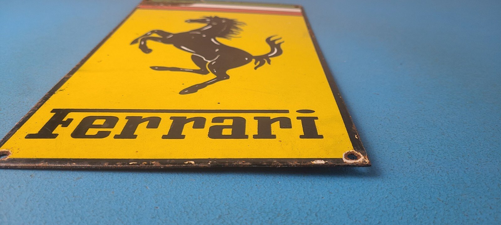 Vintage Ferrari Sign - Italian Racing Porcelain Auto Gas Pump Sign - Image 11