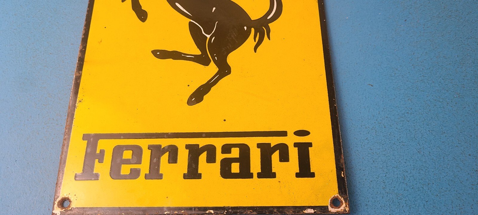 Vintage Ferrari Sign - Italian Racing Porcelain Auto Gas Pump Sign - Image 12