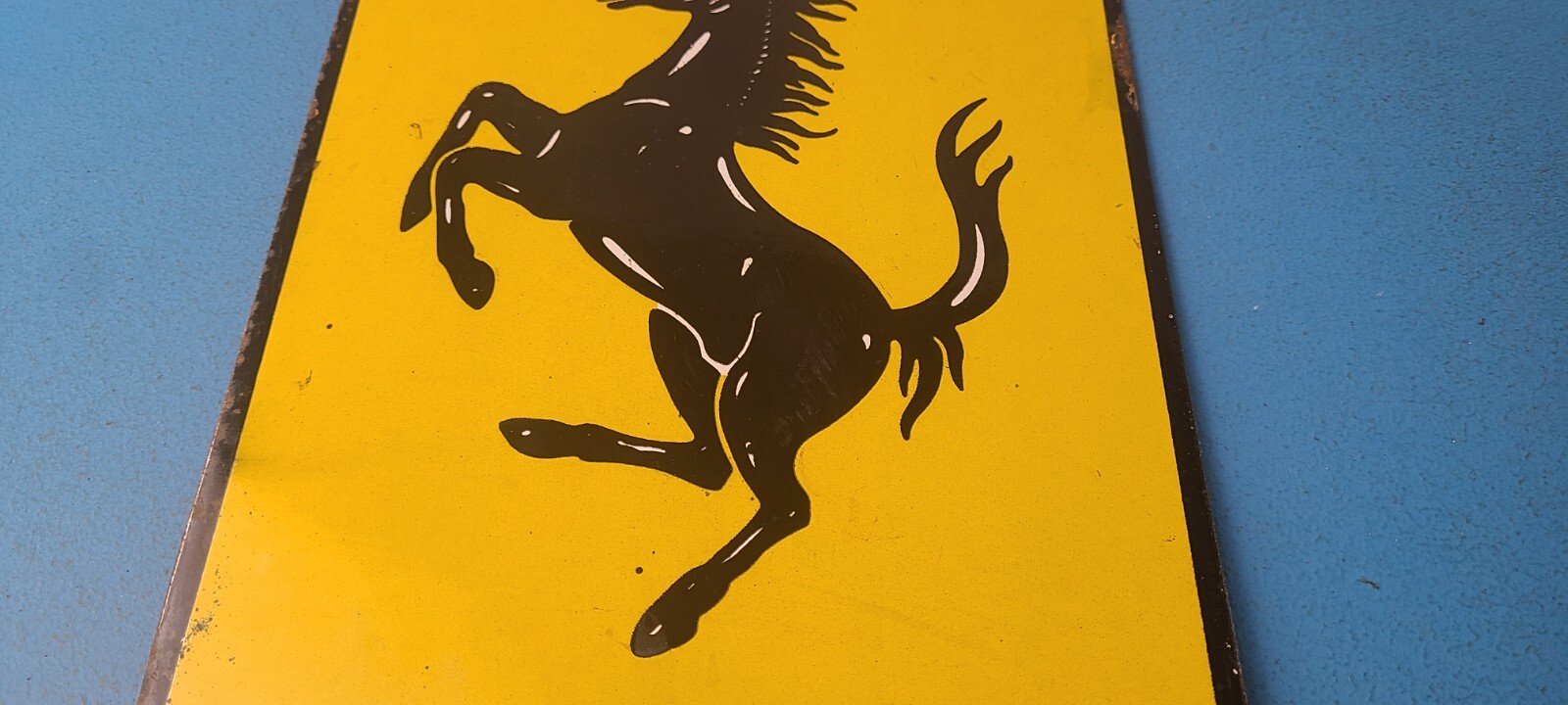 Vintage Ferrari Sign - Italian Racing Porcelain Auto Gas Pump Sign - Image 4