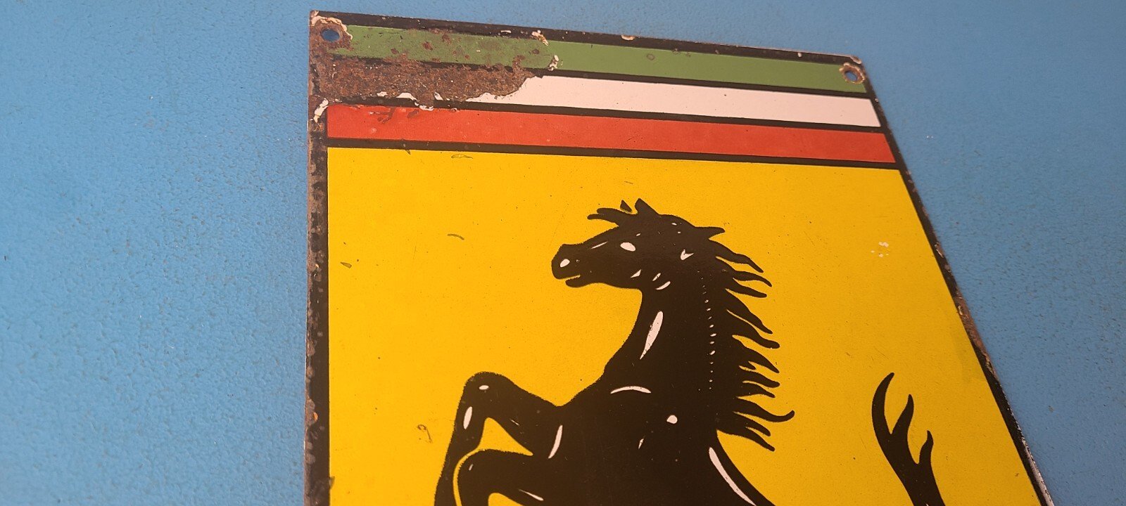 Vintage Ferrari Sign - Italian Racing Porcelain Auto Gas Pump Sign - Image 5