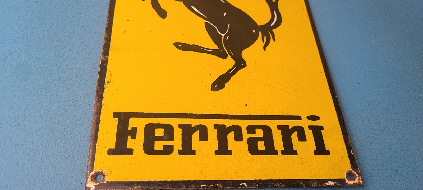 Vintage Ferrari Sign - Italian Racing Porcelain Auto Gas Pump Sign - Image 7