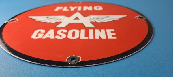 Vintage Flying A Gasoline Sign Porcelain Aviation Service Gas Pump Sign 305670511831 10