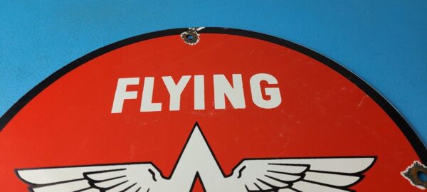 Vintage Flying A Gasoline Sign Porcelain Aviation Service Gas Pump Sign 305670511831 12