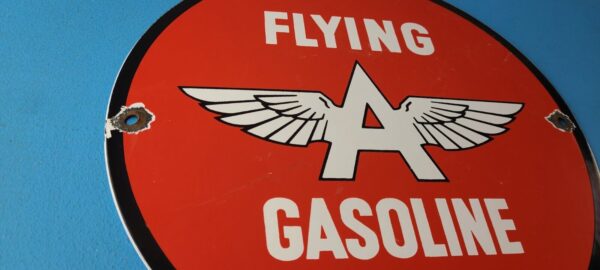 Vintage Flying A Gasoline Sign Porcelain Aviation Service Gas Pump Sign 305670511831 5