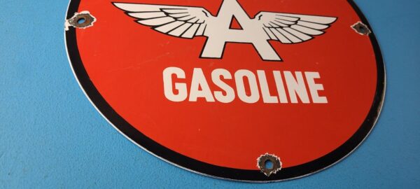 Vintage Flying A Gasoline Sign Porcelain Aviation Service Gas Pump Sign 305670511831 6