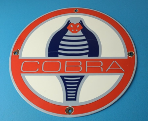 Vintage Ford Cobra Sign Gas Pump Service Porcelain Auto Sign 305874290571