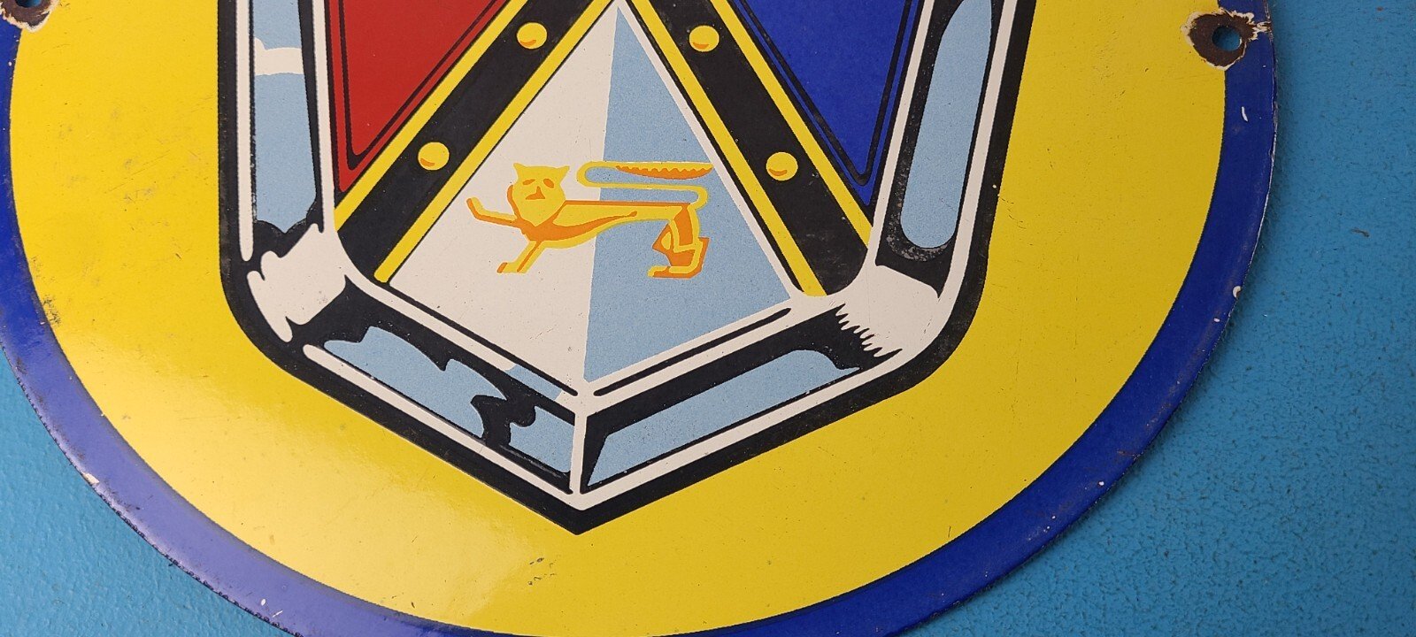 Vintage Ford Motors Sign - Advertising Gas Pump Automotive Porcelain Sign - Image 12