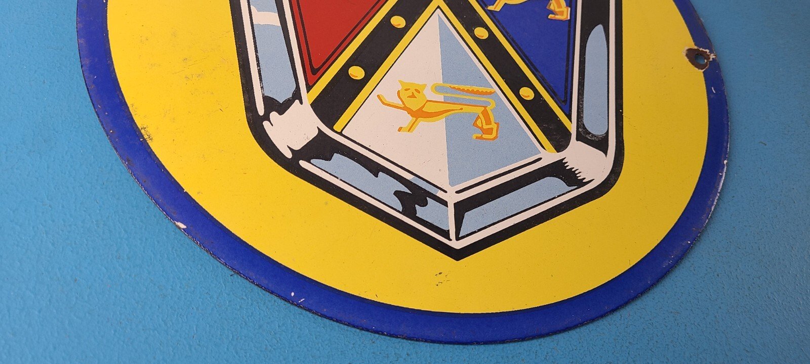 Vintage Ford Motors Sign - Advertising Gas Pump Automotive Porcelain Sign - Image 7