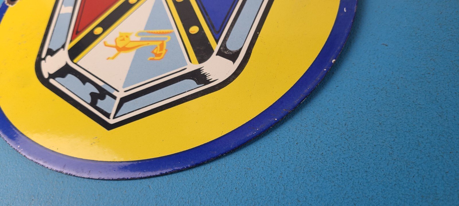 Vintage Ford Motors Sign - Advertising Gas Pump Automotive Porcelain Sign - Image 10