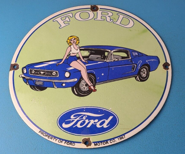 Vintage Ford Sign Mustang Ford Automobile Service Station Gas Pump Sign 305750206811