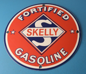 Vintage Gasoline Sign Skelly Gas Motor Oil Service Station Pump Porcelain Sign 305880315441