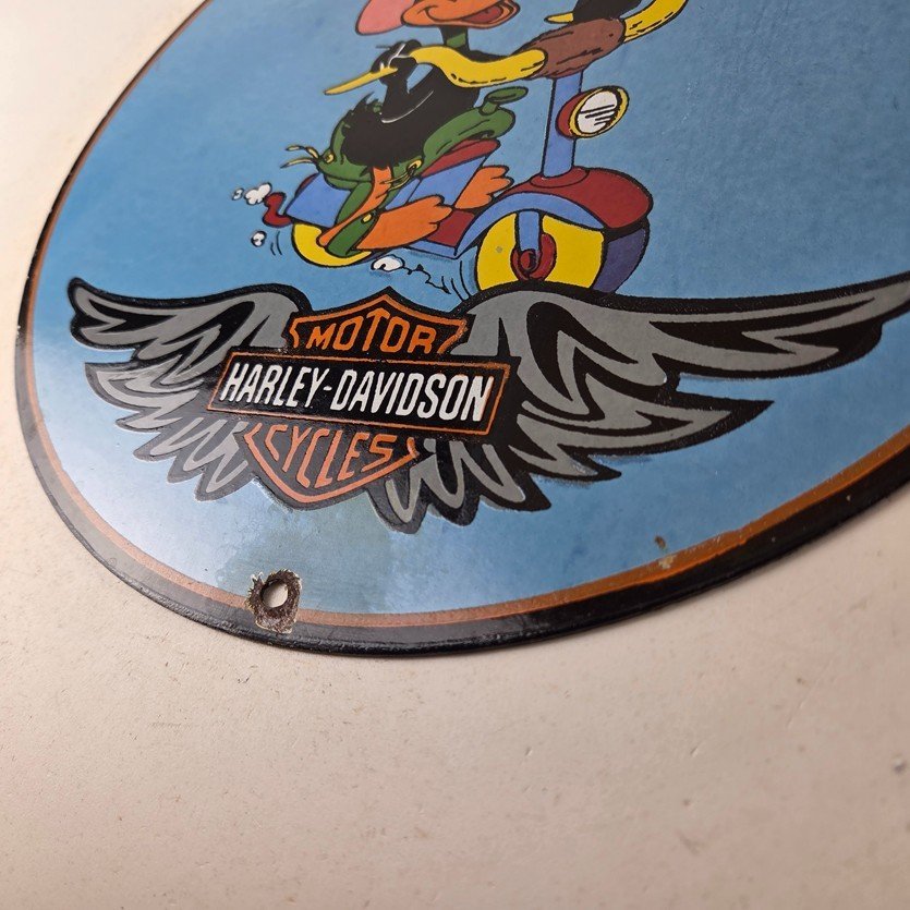 Vintage Harley Davidson Motorcycles Sign - Biker Porcelain Service Gas Pump Sign - Image 14